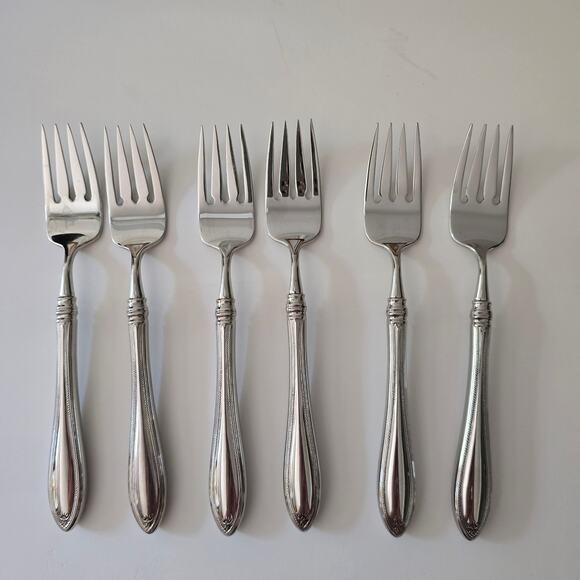Oneida Sheraton Cube Mark Six (6) Salad Forks EUC - Picture 1 of 7